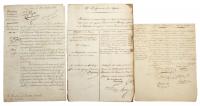 759-FRENCH SCHOOL, EARLY 19TH CENTURY. THREE MILITARY DOCUMENTS.
