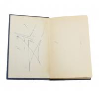 757-"AUTOGRAPH BY SALVADOR DALI IN THE INTERIOR GUARD OF THE BOOK 'THE NUREMBERG PROCESS' BY JOE. J. HEYDECKER AND JOHANNES LEEB' (BARCELONA, EDITORIAL BRUGUERA, 1965)", 1967.