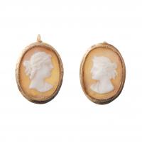 177-CAMEO EARRINGS, 19TH CENTURY.