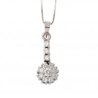 193-DIAMONDS ROSETTE PENDANT WITH CHAIN.