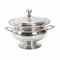 10-SPANISH SILVER TUREEN, MID 20TH CENTURY.