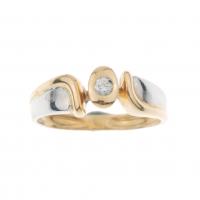 161-WHITE AND YELLOW GOLD AND DIAMOND RING.