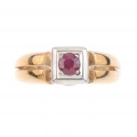 128-GOLD RING WITH RUBY.