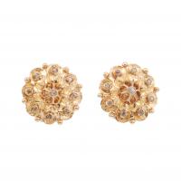 237-YELLOW GOLD EARRINGS.