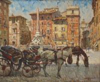 939-JOSÉ MANUEL CHICO PRATS (1916-2006). "PIAZZA NAVONA, ROMA". 