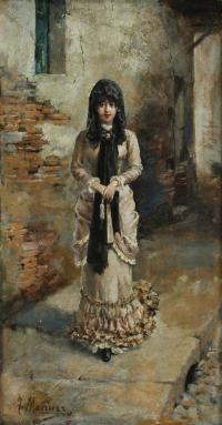 855-CATALAN SCHOOL, SECOND HALF 19TH CENTURY. "A GIRL".