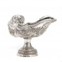 33-ANDALUSIAN SILVER NAVETA, LATE 18TH CENTURY - EARLY 19TH CENTURY. 