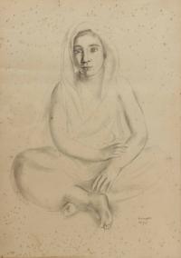 773-JOAQUIM SUNYER MIRÓ (1874-1956). "GIRL SITTING", 1931.