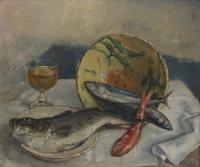 914-RAFAEL MARTÍNEZ PADILLA (1878-1961). "STILL LIFE WITH FISH", 1924.