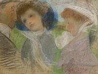 764-ALEXANDRE DE CABANYES MARQUES (1877-1972). "GIRLS TALKING", 1902.