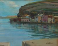 975-RAMÓN CALSINA BARÓ (1901-1992). "SEASIDE VILLAGE IN MENORCA"