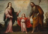 831-17TH CENTURY, ANDALUSIAN SCHOOL. “THE HOLY FAMILY”.