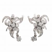 165-PENDIENTES ORO BLANCO Y DIAMANTES.