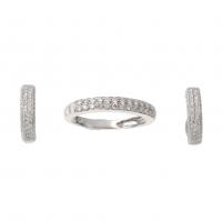 47-SET OF CREOLE EARRINGS AND DIAMONDS PAVÉ RING.