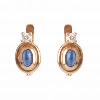 178-SAPPHIRE AND DIAMOND YOU AND ME EARRINGS.