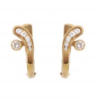 227-YELLOW GOLD EARRINGS WITH DIAMONDS.