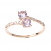 259-AMETHYSTS AND DIAMONDS RING.