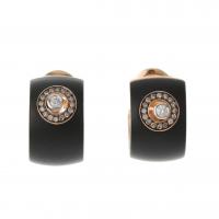 85-EBONY AND ROSE GOLD EARRINGS.