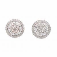 58-DIAMONDS ROSETTE EARRINGS.