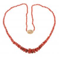 212-CORAL BEADS LONG NECKLACE.