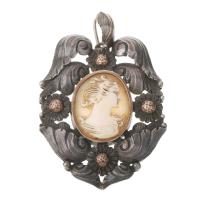 23689-SILVER CAMEO PENDANT.