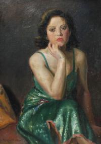 14945-FRANCESC GALOFRE SURÍS (1901-1986). "UNA JOVEN", 1944.