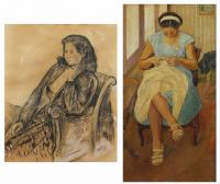 927-JOSEP FRANCESC RÀFOLS FONTANALS (1889-1965). "PORTRAITS OF ANITA GUIRAO", 1945 and 1948.