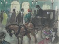 672-ALFRED OPISSO CARDONA (1907-1980). "LEAVING THE LICEO".