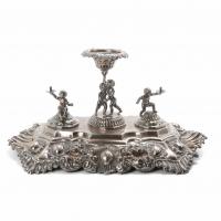 27-BARCELONA SILVER INKSTAND, LATE 19TH CENTURY - EARLY 20TH CENTURY