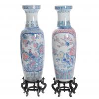 300-TWO LARGE CHINESE VASES, LAST QUARTER OF THE 20TH CENTURY.
