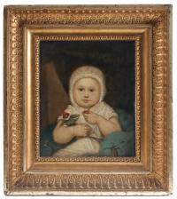 690-ESCUELA ALEMANA O AUSTRÍACA, C. 1824. "RETRATO DE AGNES ELEONORE JOSEPHINE FLEISCHER", C. 1824.