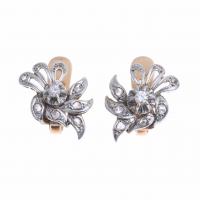 178-PENDIENTES ANTIGUOS ORO Y DIAMANTES.