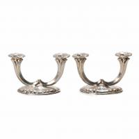 10-PAIR OF PERUVIAN SILVER CANDELABRA, MID 20TH CENTURY. 