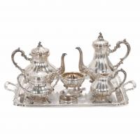 19-PERUVIAN SILVER TEA AND COFFEE SET, SECOND HALF OF THE 20TH CENTURY.