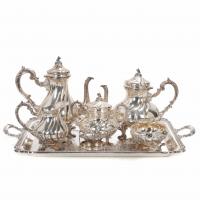 17-PERUVIAN SILVER TEA AND COFFEE SET, SECOND HALF OF THE 20TH CENTURY.