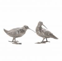 2-PAREJA DE PÁJAROS ESPAÑOLES EN PLATA, MED. SIGLO XX.