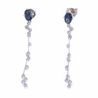 197-LONG EARRINGS WITH DIAMONDS AND SAPPHIRE.