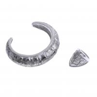 41-SILVER RING AND BANGLE BRACELET SET.