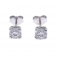 188-DIAMONDS ROSETTE EARRINGS.