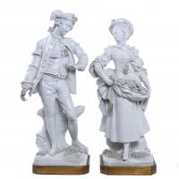 600-PAIR OF 18TH CENTURY-LIKE CHARACTERS, MID 20TH CENTURY.