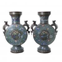 252-PAIR OF LARGE CHINESE VASES, MID 20TH CENTURY. 