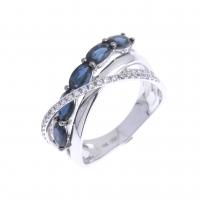 157-GOLD, DIAMONDS AND SAPPHIRES RING