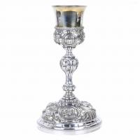 29-BARCELONA LITURGICAL CHALICE IN SILVER, 19TH CENTURY. 