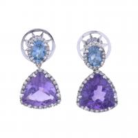 171-EARRINGS WITH TOPAZES AND AMETHYSTS.