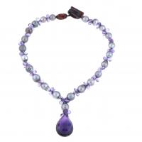 276-NECKLACE WITH TAHITI PEARL AND LARGE AMETHYST