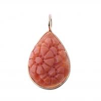 221-CARVED CORAL PENDANT.
