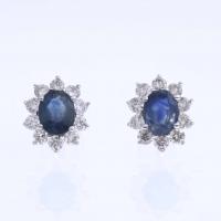 191-DIAMONDS AND SAPPHIRES EARRINGS.