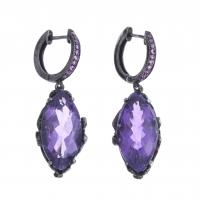 181-SILVER EARRINGS WITH AMETHYST.