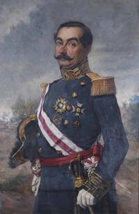 813-19TH CENTURY SPANISH SCHOOL "PORTRAIT OF A MILITARY MAN".