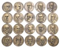 23073-LOTE DE VEINTE MEDALLONES CONMEMORATIVOS DEDICADOS A LOS PREMIO NOBEL DE MEDICINA, SEGUNDA MITAD SIGLO XX.